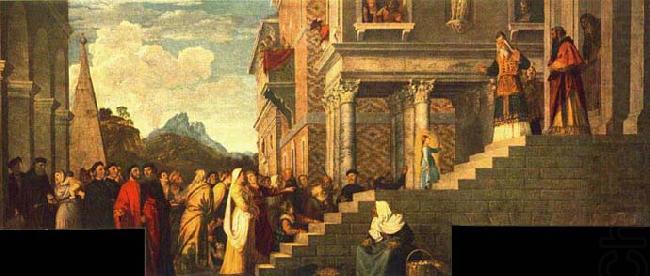Presentation of the Virgin at the Temple, TIZIANO Vecellio